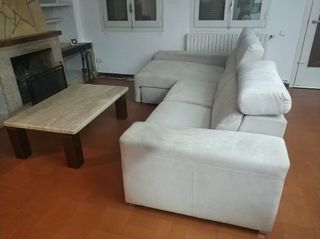 Mesa centro màrmol travertino doble capa