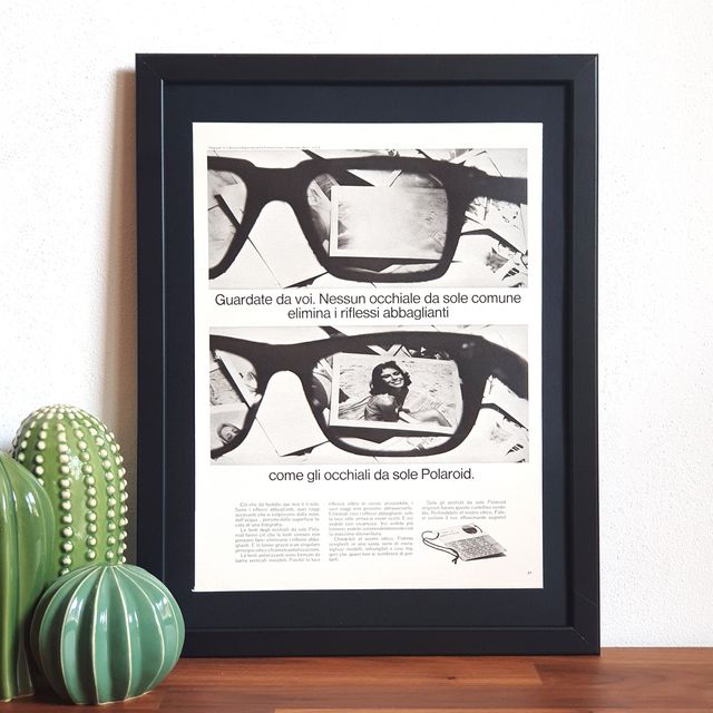 Pubblicità originale vintage occhiali Polaroid