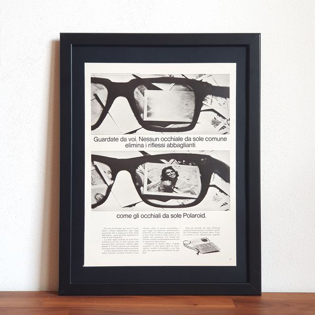 Pubblicità originale vintage occhiali Polaroid
