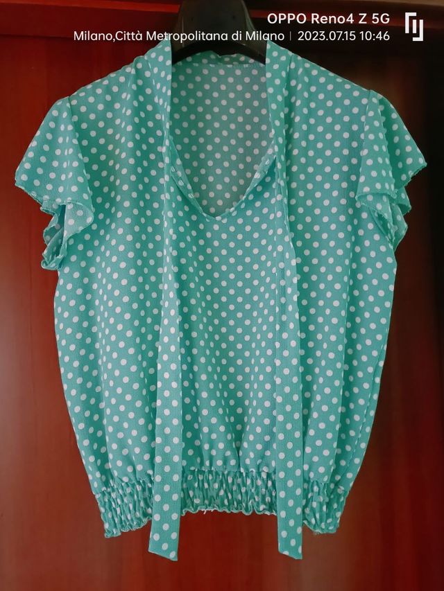 blusa vintage a pois