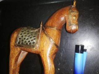 ANTIGUO JUGUETE ARTESANO CABALLO DECORACION MADERA