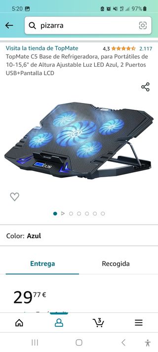 refrigeradora para portátiles de 10-15,6"