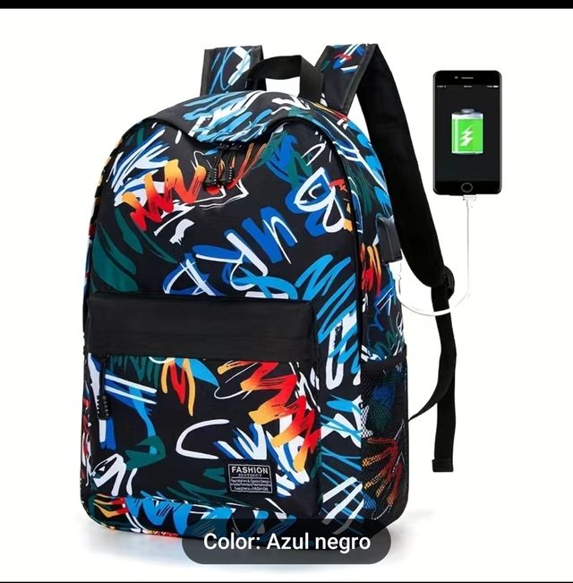 Mochila escolar NUEVA con USB