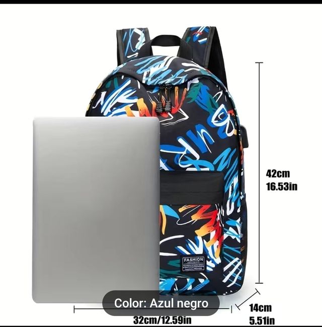 Mochila escolar NUEVA con USB