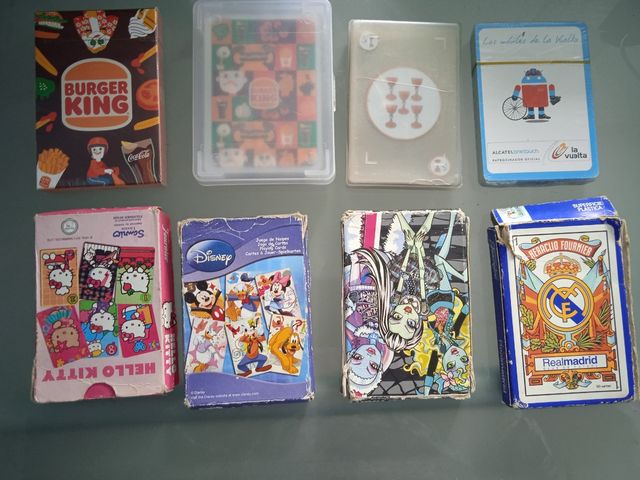 Lote 8 barajas Cartas Fournier,fanta,Burguer King.