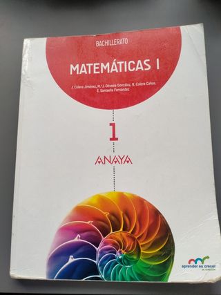 LIBRO DE MATEMÁTICAS.1° de Bachillerato.