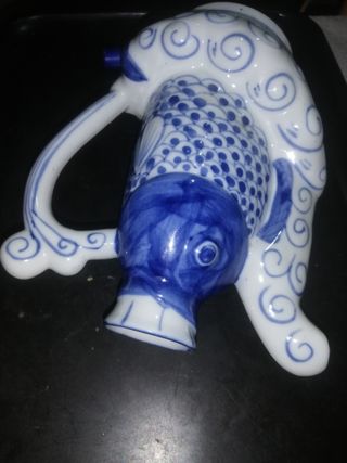 PORCELANA TETERA JARRA PINTADO A MANO CHINA CARPA