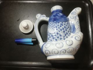 PORCELANA TETERA JARRA PINTADO A MANO CHINA CARPA