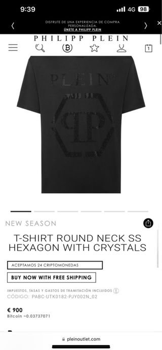 camiseta philipp plein negra