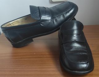 Zapato (mocasines) de colegio, de piel. Talla 34