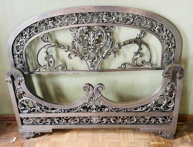 Cama Modernista años 20 niquel. Cabecero y Piecero