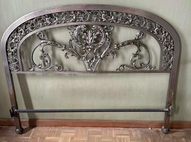 Cama Modernista años 20 niquel. Cabecero y Piecero
