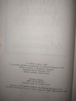 Libro "El Otoño del patriarca"
