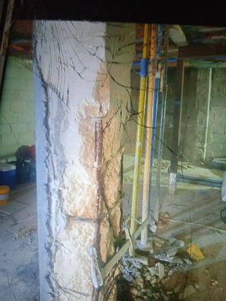 Se reparan pilares de holmigon