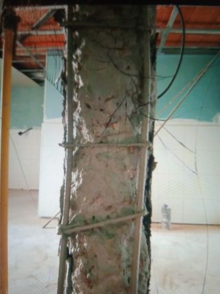 Se reparan pilares de holmigon