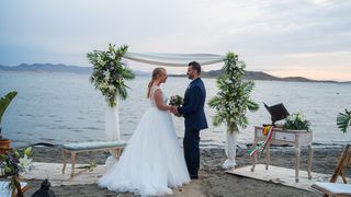 Elegante vestido de novia