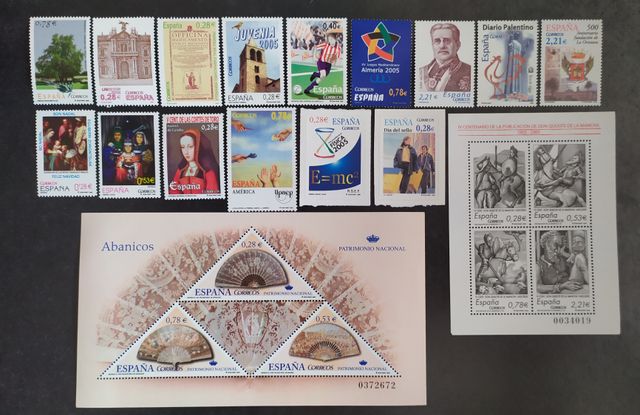 SELLOS nuevos de ESPAÑA. Año 2005 completo