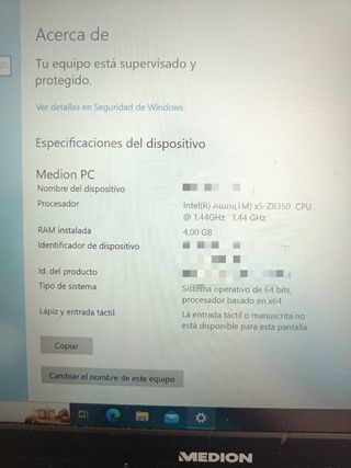 Portatil 14" medion e4241 4gb 64gb