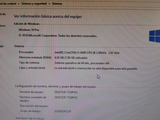 Pc lenovo v530s i5 8400 8gb 256gb windows 10 pro