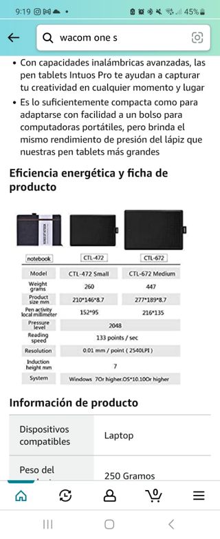 Tableta digitalizadora Wacom One nueva
