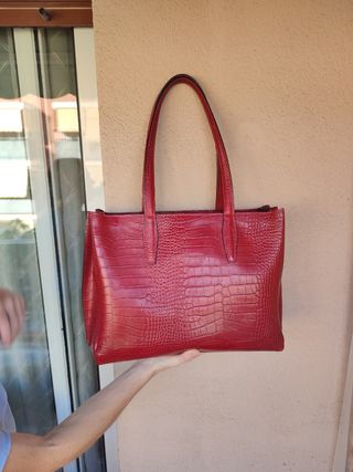 Bolso de cuero Burdeos