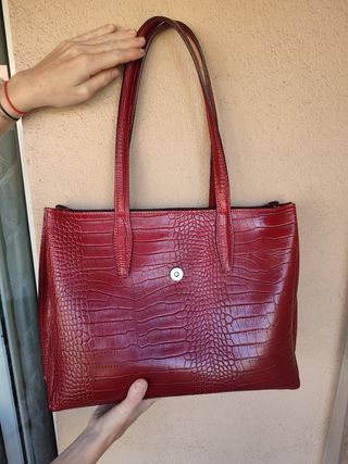 Bolso de cuero Burdeos