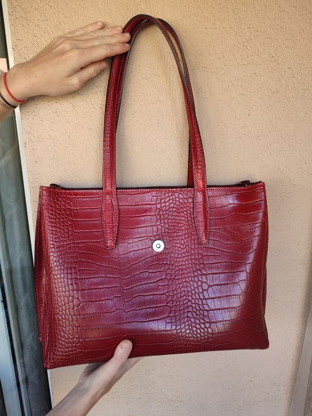 Bolso de cuero Burdeos