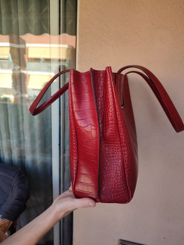 Bolso de cuero Burdeos