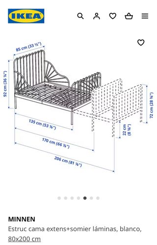 Cama para niño/a 80x200cm extensinble