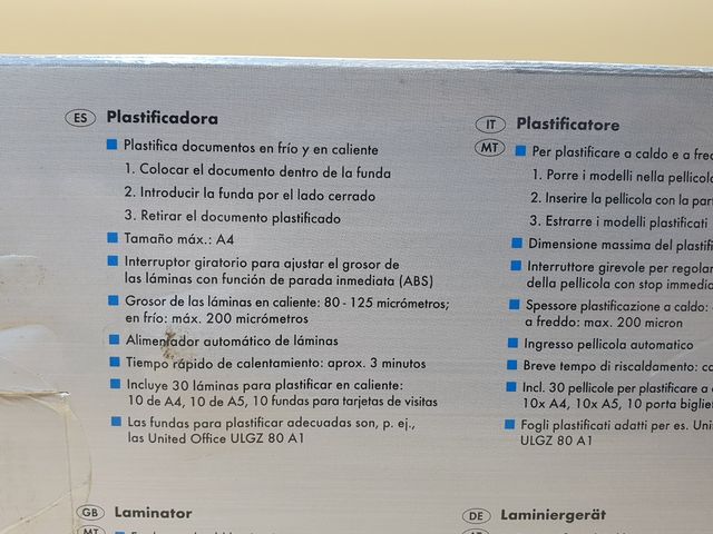 Platificadora A4 Olimpia