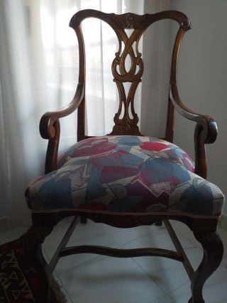 ANTIGUO SILLON CHIPENDALE EN CAOBA