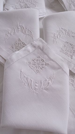 ❤️Mantelería 3m de lino 10 comensales