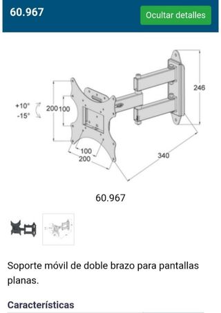 Soporte Móvil TV Doble Brazo NUEVO