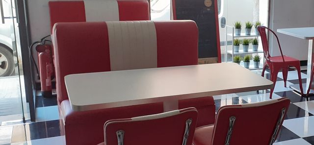 Mesas cafetería rectangulares .