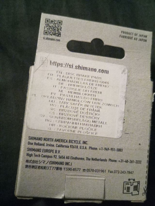 Shimano G04S pastillas freno disco nuevo