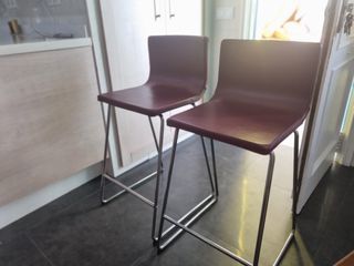 Taburetes de cocina burdeos