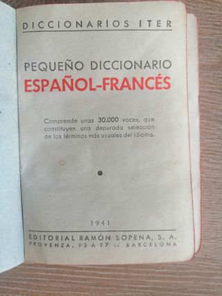 Diccionario español francés 1941