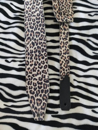 Correa leopardo 100% cuero guitarra bajo