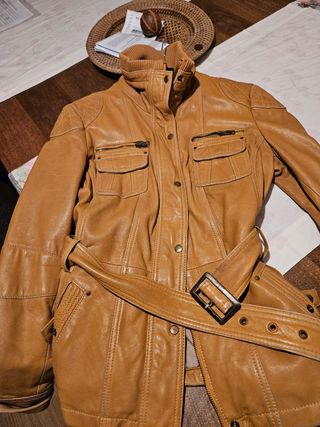 Cazadora cuero mujer