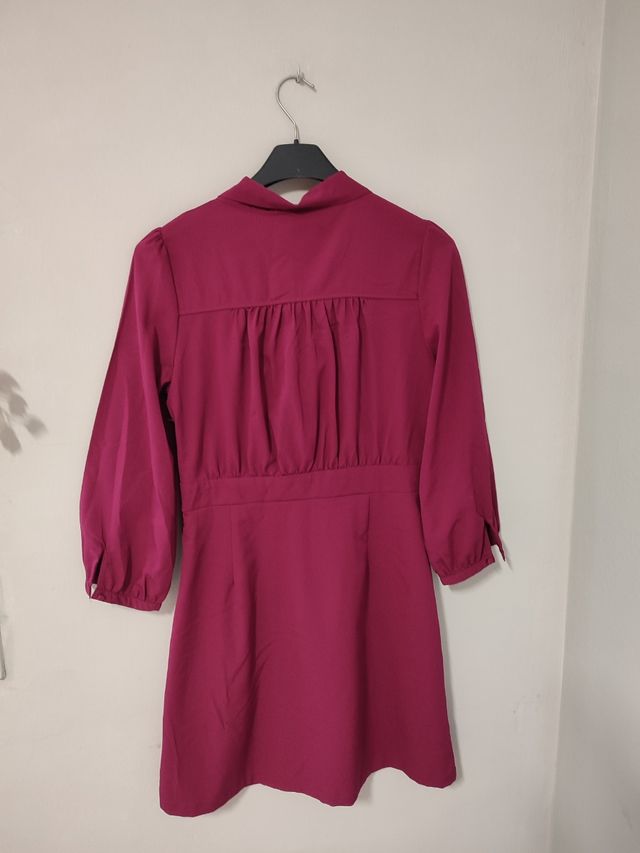 vestido manga larga granate