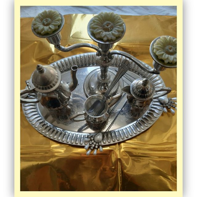 Kit di Oggetti in metallo Argentato