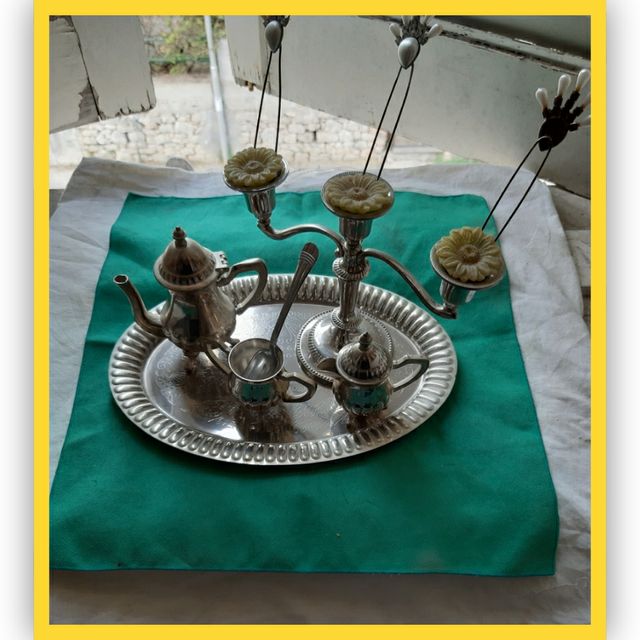 Kit di Oggetti in metallo Argentato