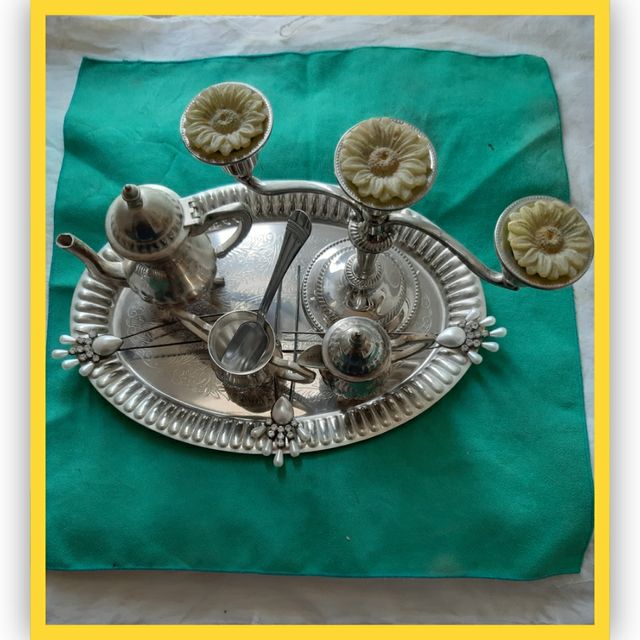 Kit di Oggetti in metallo Argentato