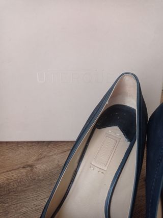 zapato tacón azul índigo 40
