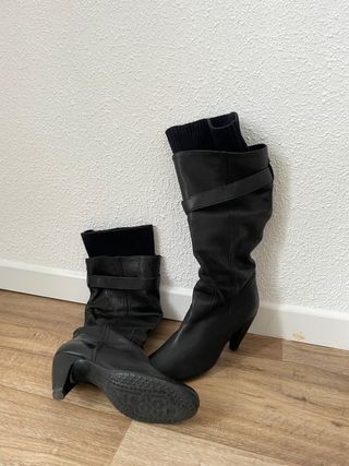 Bota altas de piel de Fornarina