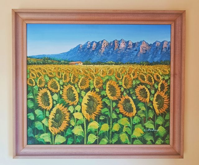 Cuadro grande de girasoles