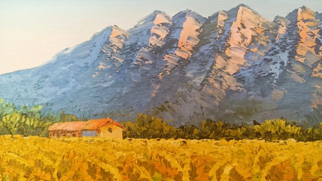 Cuadro grande de girasoles