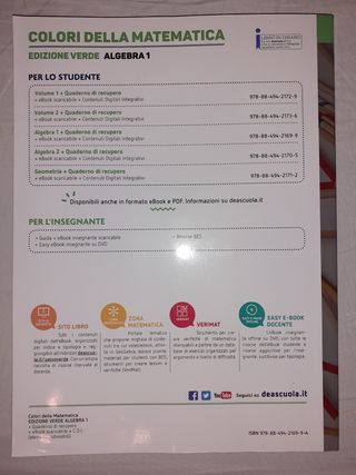 Colori della Matematica Algebra 1 Verde
