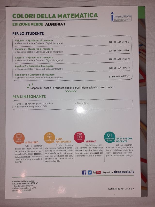 Colori della Matematica Algebra 1 Verde
