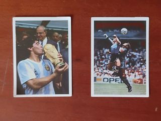 LOTE CROMOS MESSI  ARGENTINA Y MARADONA